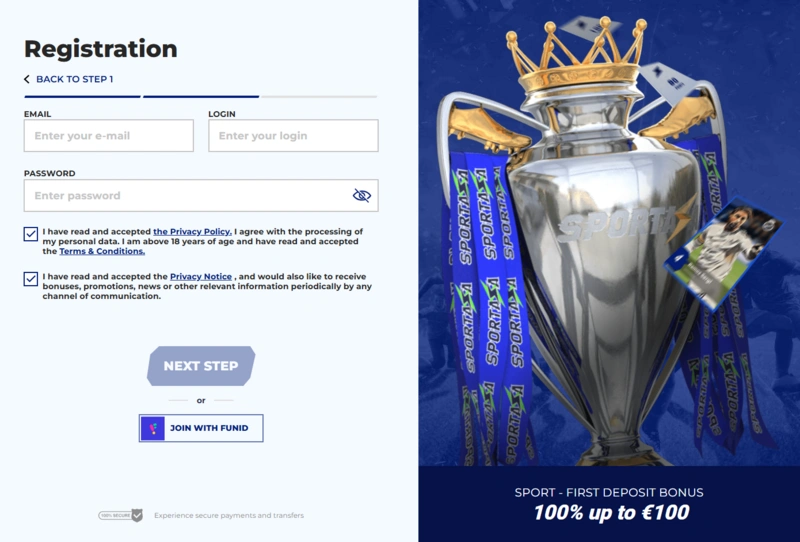 sportaza login page